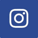 Image of blue rectangle with smaller outline of white square inside it then smaller outline of white circle inside the square and a white dot on the top right of the circle. This is the logo for Instagram.