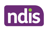 Purple background with the letters "NDIS".