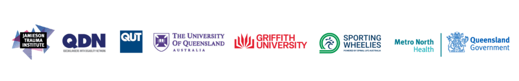 JTI, QDN, UQ, QUT, GU, Metro North, QLD Govt logos