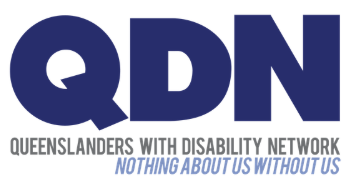 Queenslanders with Disability Network logo with the words Nothing about us without us